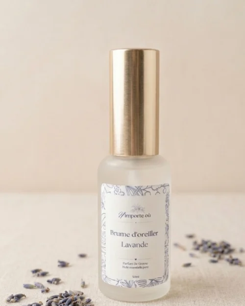 Flacon brume d'oreiller lavande en verre ambré