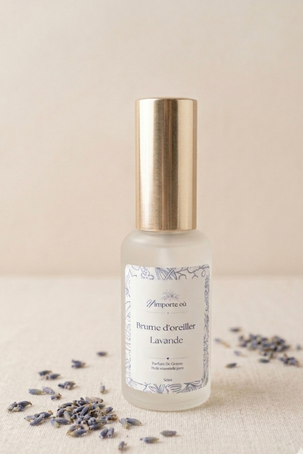 Flacon brume d'oreiller lavande en verre ambré