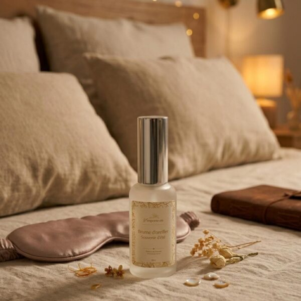 Brume pour oreiller Souvenirs d’été - Parfum Clémentine et Monoï - Rituel du soir d'été - Niõ par N'importe où Brume pour oreiller Souvenirs d’été - Parfum Clémentine et Monoï