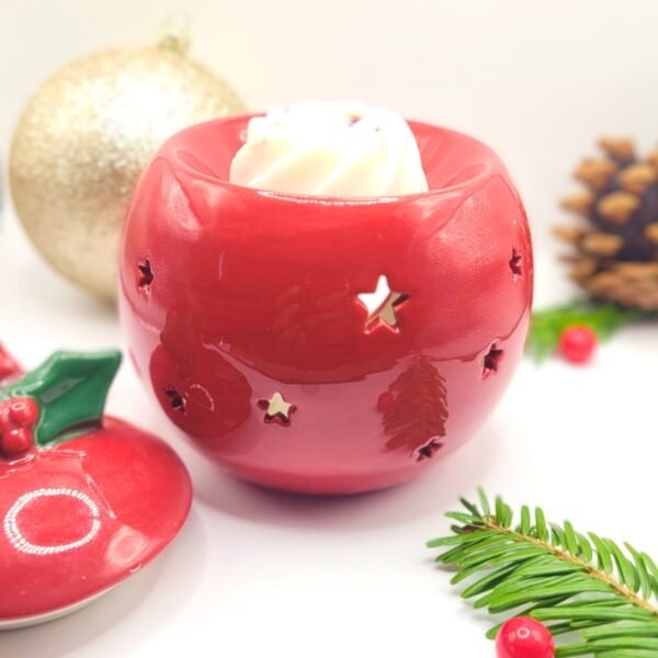 brule-parfum Boule noel rouge céramique ouvert