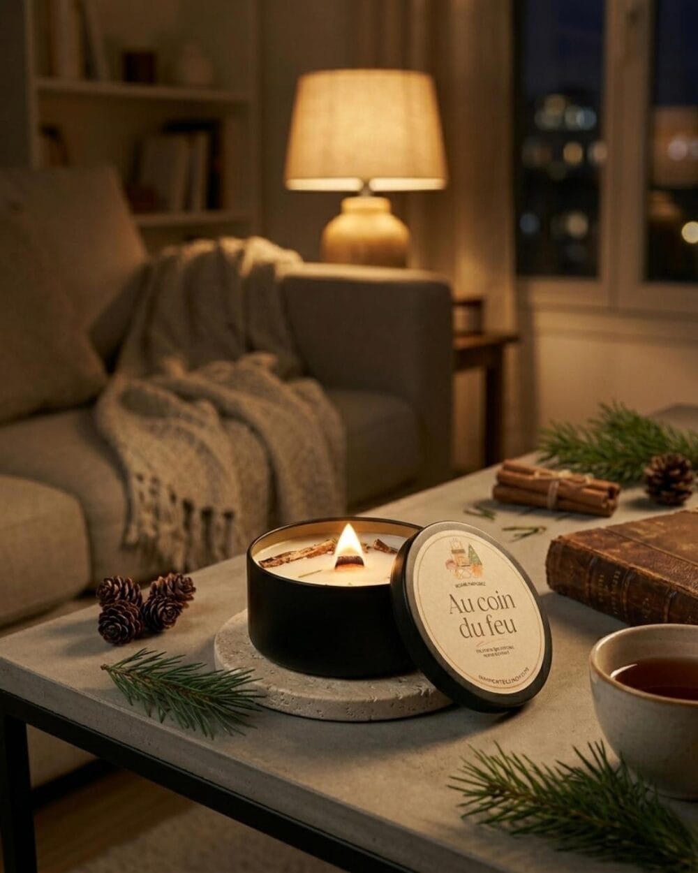 Bougie Feu de Bois Authentique - Au Coin Du Feu - feu de cheminée en appartement - Niõ