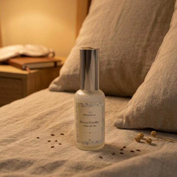 Brume d’oreiller Fleur de Lin - Rituel du Soir - Niõ par N'importe où Brume d’oreiller Fleur de Lin - Brume de linge fraîche et relaxante