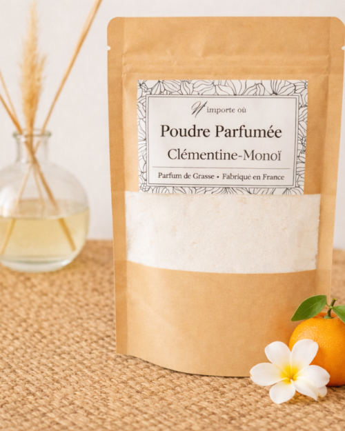poudre parfumee clémentine-monoi pour aspirateur parfum maison