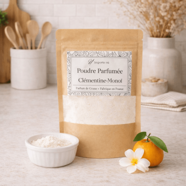 poudre parfumee clémentine-monoi pour aspirateur parfum maison