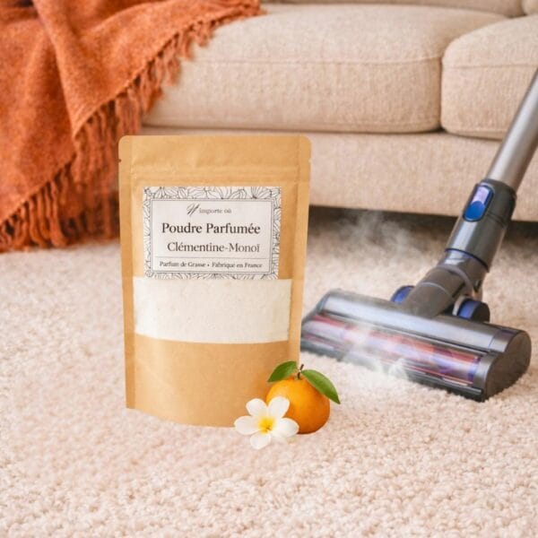 Poudre parfumée pour aspirateur - Clémentine-Monoï - Désodorisant naturel - Niõ