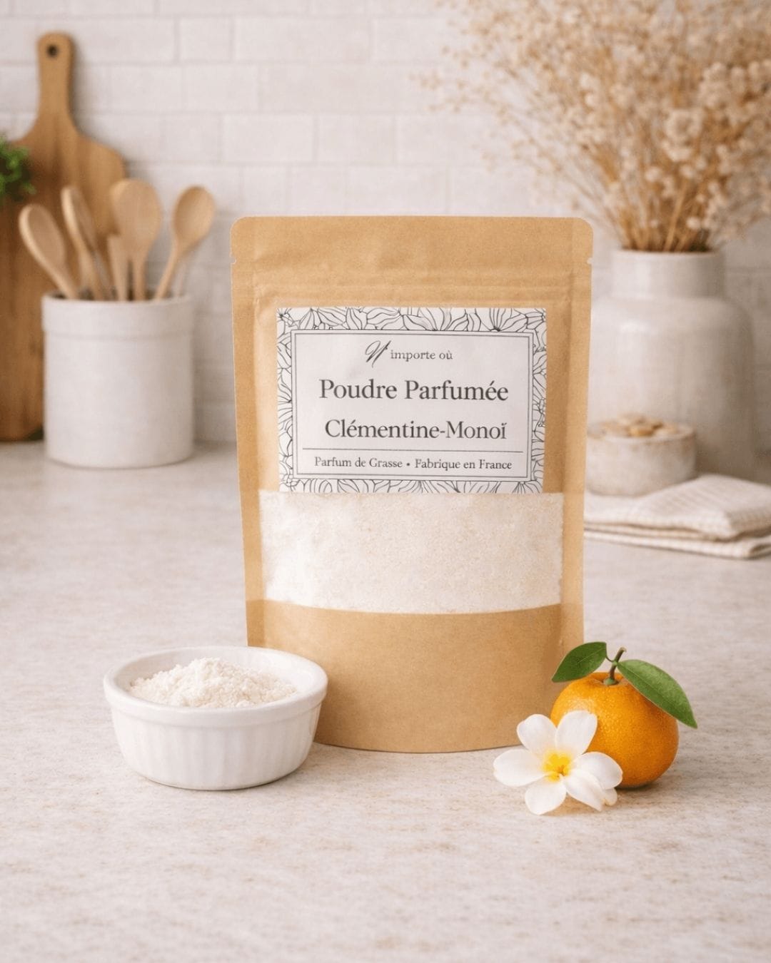 Poudre parfumée pour aspirateur - Clémentine-Monoï - Désodorisant naturel exotique - Niõ Poudre parfumée pour aspirateur - Clémentine-Monoï - Désodorisant naturel exotique - Niõ