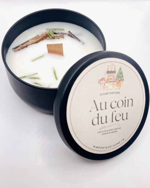 Bougie parfumée au coin du feu senteur Feu de bois