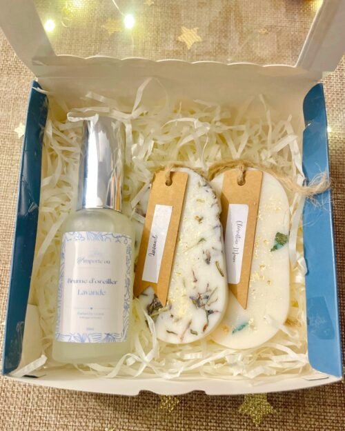 coffret découverte cocon parfumé avec brume d’oreiller parfumée et suspension d'armoire