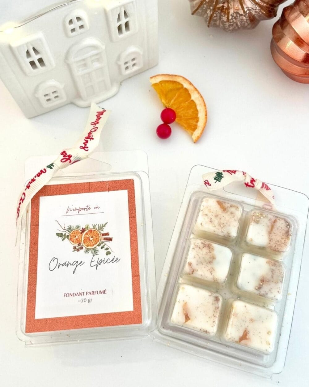 tablette de fondants parfumés Orange épicée - fondants artisanaux - Niõ