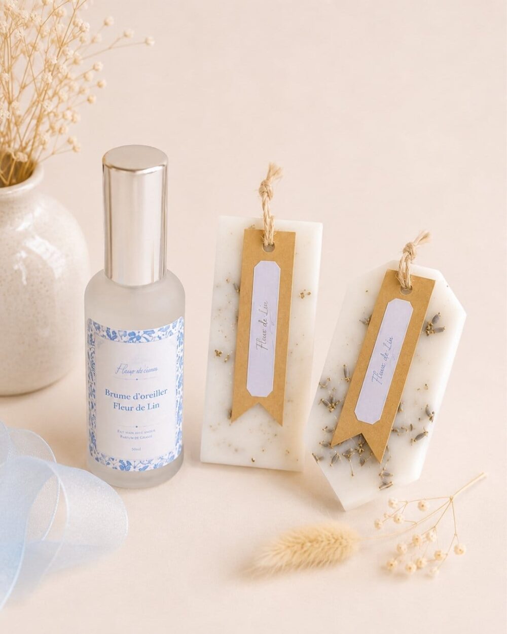 Coffret cocooning - Douceur Florale - Brume et suspensions parfumés artisanales - Niõ Coffret cocooning - Douceur Florale - Brume et suspensions parfumés artisanales - Niõ