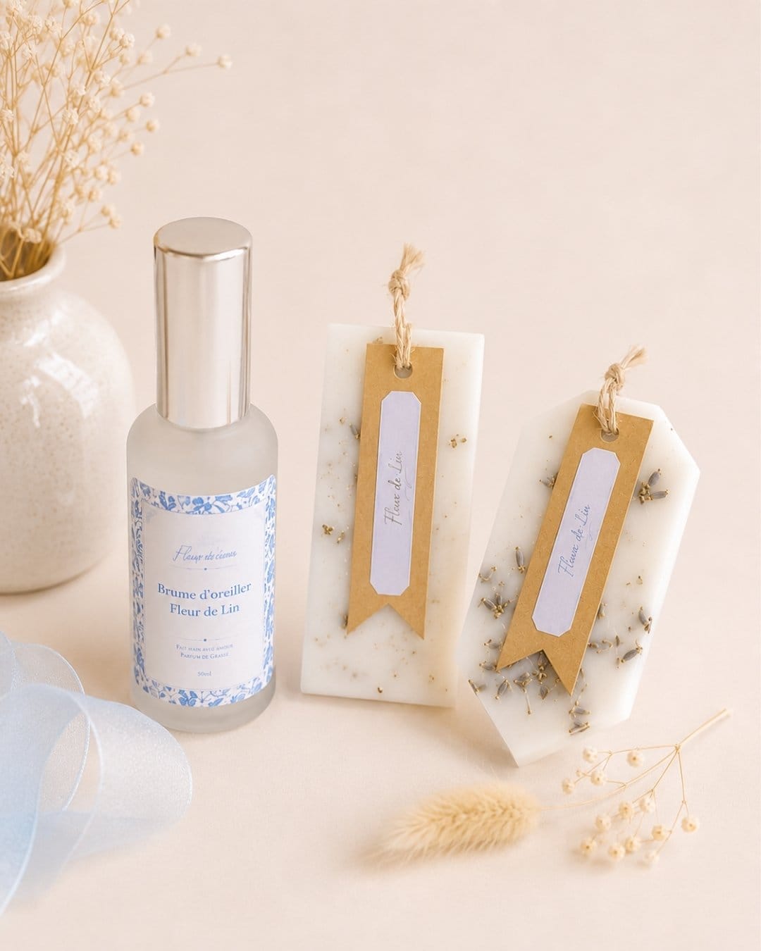 Coffret cocooning - Douceur Florale - Brume et suspensions parfumés artisanales - Niõ Coffret cocooning - Douceur Florale - Brume et suspensions parfumés artisanales - Niõ