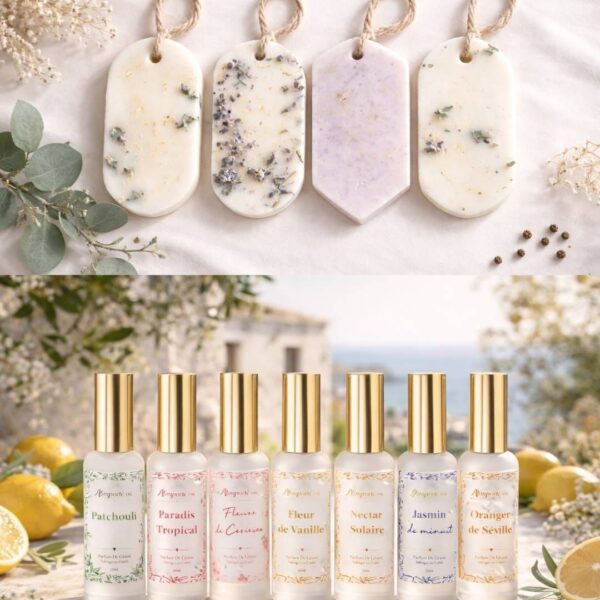 Coffret cocooning - Douceur Florale - Brume et suspensions parfumés artisanales - parfums au choix - Niõ Coffret cocooning - Douceur Florale | Brume et suspensions parfumés
