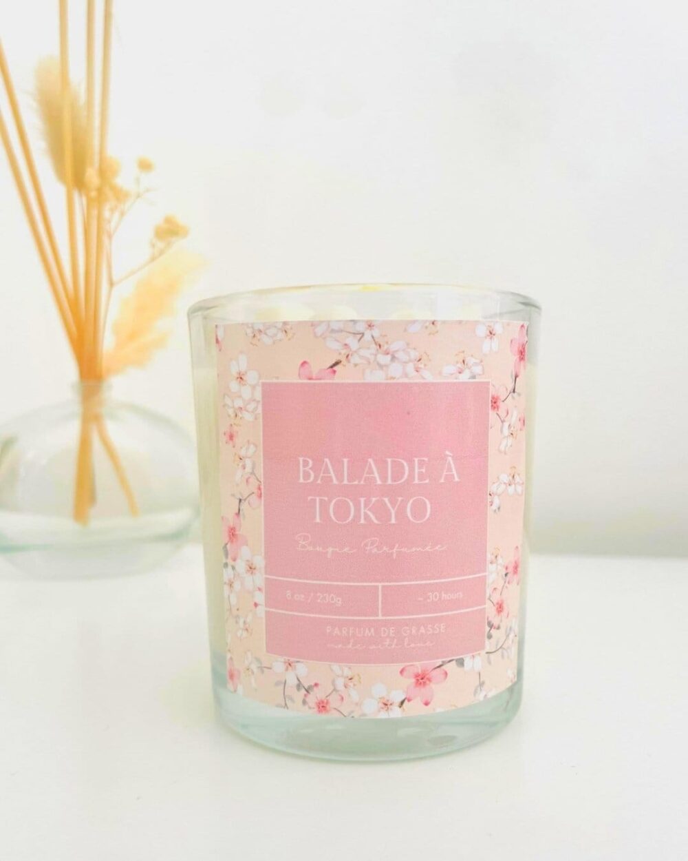bougie parfumée balade à tokyo - contenant en verre premium - fait main - Niõ par N'importe où Bougie Parfumée Balade à Tokyo | Fleur de Sakura