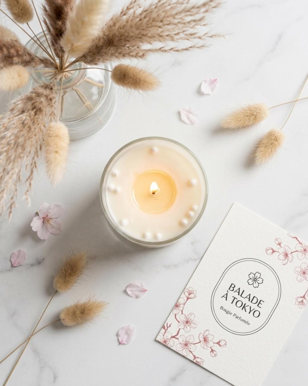 bougie parfumée balade à tokyo - naturelle et artisanale - fait main - Niõ par N'importe où Bougie Parfumée Balade à Tokyo | Fleur de Sakura
