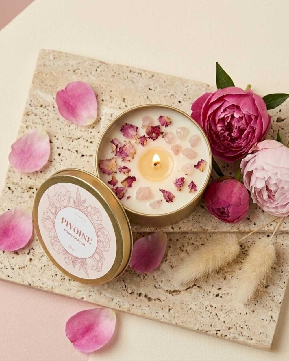 Bougie Florale Parfumée - La Belle Pivoine | 100g