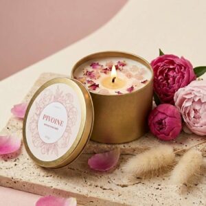 Bougie florale parfumée - La Belle Pivoine - Fait Main - Niõ