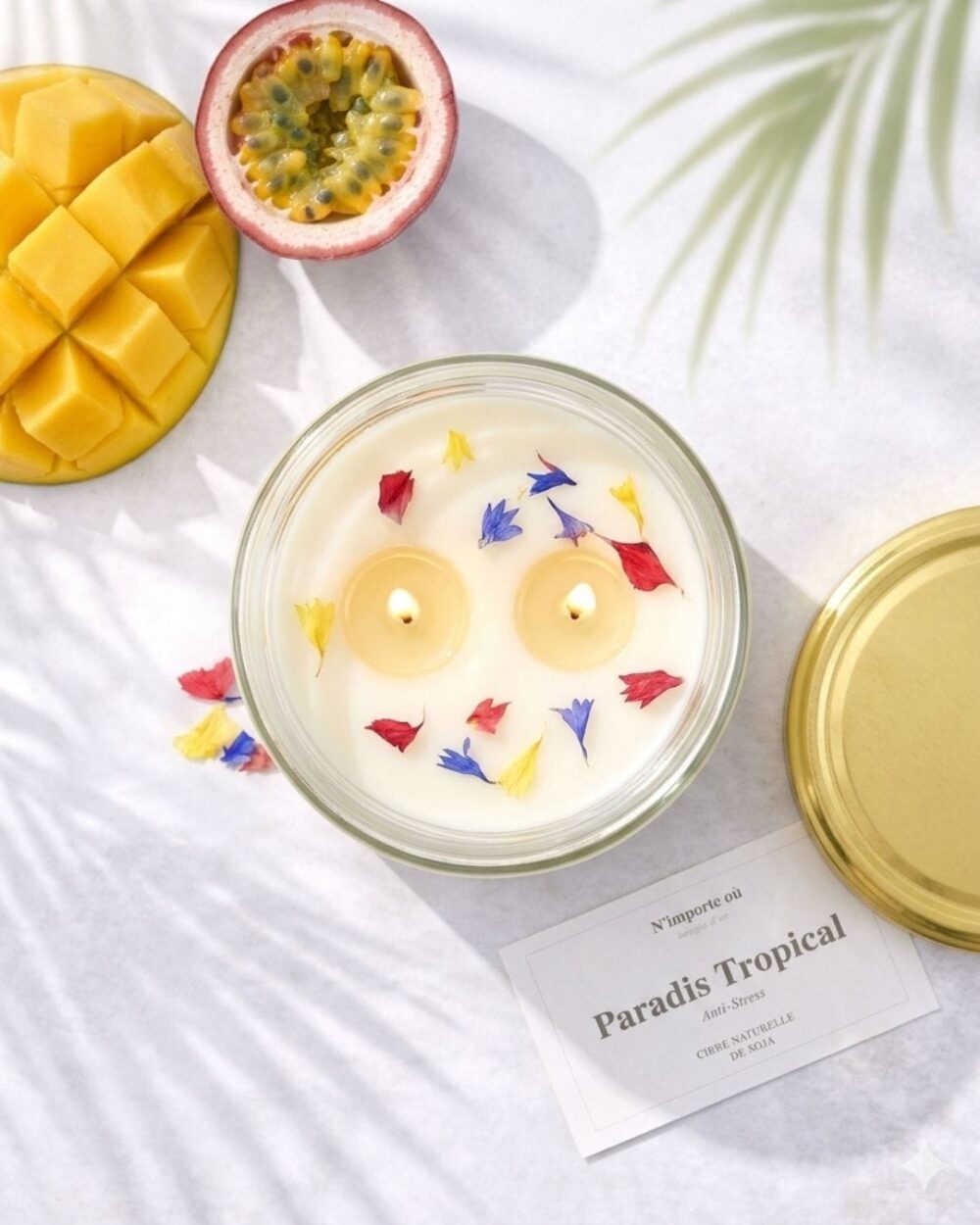 Bougie Anti-Tabac Paradis Tropical - double mèches - cire végétale - collection Bohème - Niõ Bougie Anti-Tabac Paradis Tropical - double mèches - cire végétale - collection Bohème - Niõ
