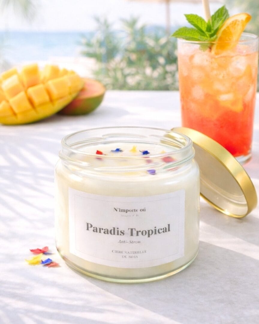 Bougie Anti-Tabac Paradis Tropical - idéal été - collection Bohème - Niõ Bougie parfumée Paradis Tropical numero 9 du Top 10 bougies parfumées