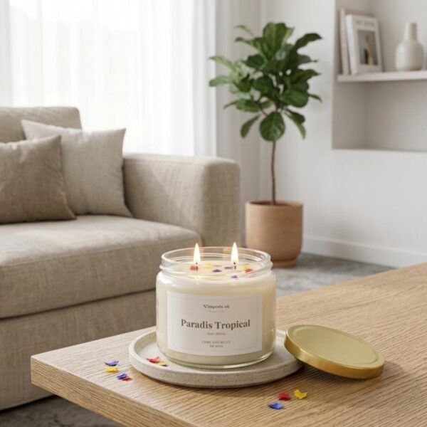 Bougie Anti-Tabac Paradis Tropical - objet déco naturel - collection Bohème - Niõ Bougie Anti-Tabac Paradis Tropical - objet déco naturel - collection Bohème - Niõ