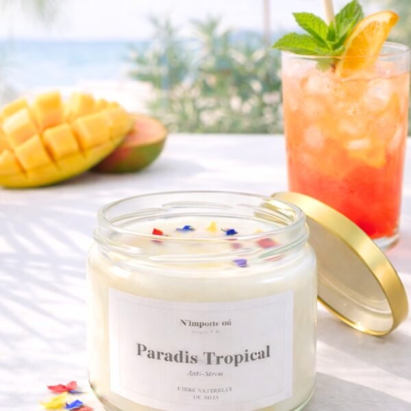 bougie anti tabac parfum exotique paradis tropical bougie vegetale palmier été