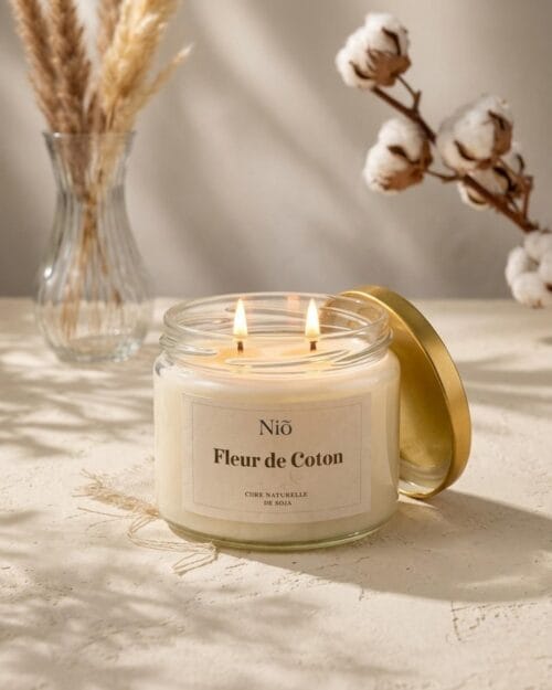 Bougie parfumée Fleur de Coton - Fait Main - Artisanal et Naturelle - Collection Bohème - Niõ par N'importe où