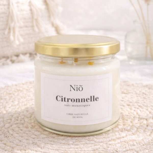Bougie parfumée Fleur de Coton - Fait Main - Pot en verre avec couvercle - Collection Bohème - Niõ par N'importe où Bougie Parfumée Fleur de Coton - Collection Bohème