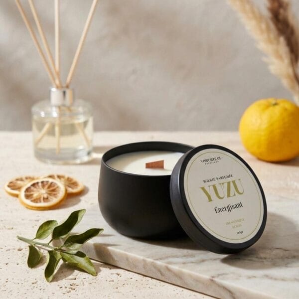 bougie parfumée yuzu énergisant - cire végétale - fait main - Niõ par N'importe où