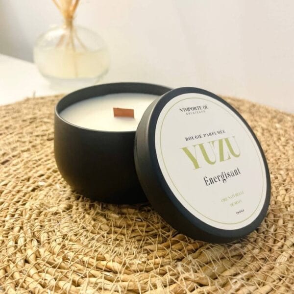 bougie parfumée yuzu énergisant - fait main - boite en métal - Niõ par N'importe où
