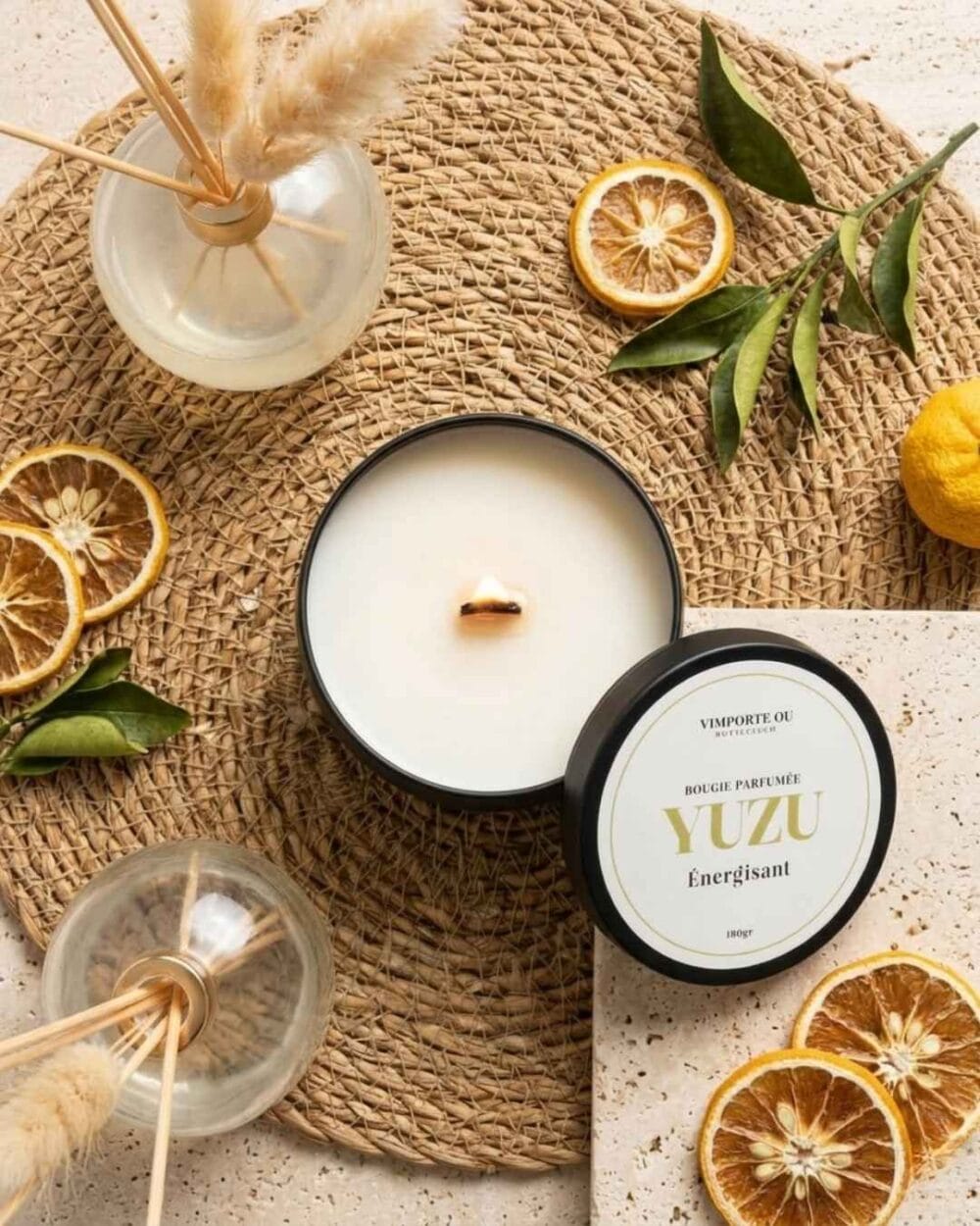 bougie parfumée yuzu énergisant - naturel - fait main - Niõ par N'importe où