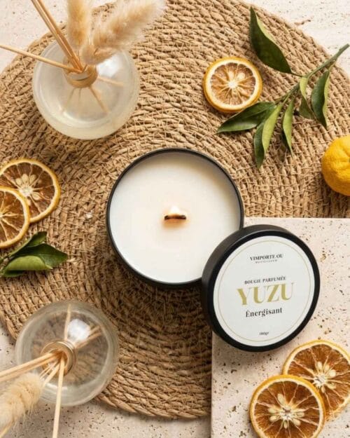 bougie parfumée yuzu énergisant - naturel - fait main - Niõ par N'importe où