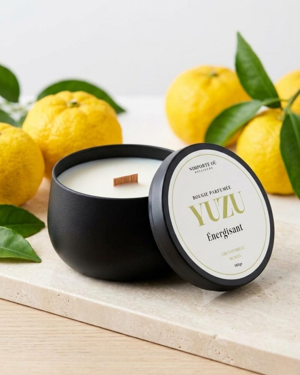 bougie parfumée yuzu énergisant - parfum de grasse sans CMR - fait main - Niõ par N'importe où