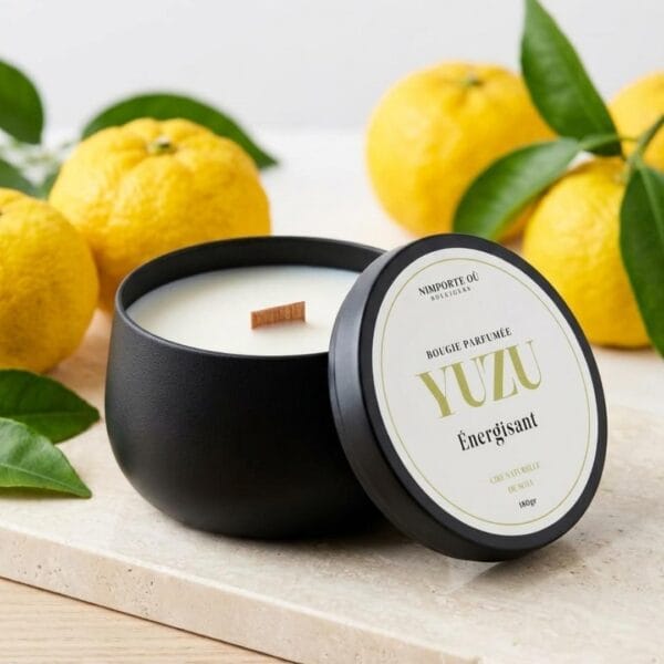 bougie parfumée yuzu énergisant - parfum de grasse sans CMR - fait main - Niõ par N'importe où