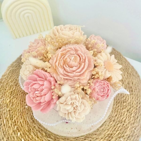 Bouquet Parfumé Éternel en fleurs de cire – Accords Musqués-