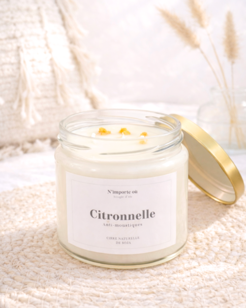 bougie citronnelle parfum frais cire vegetale collection boheme