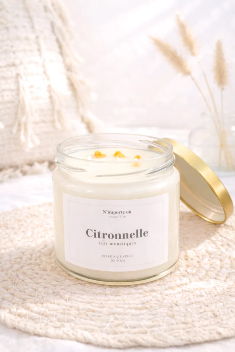 Bougie parfumée citronnelle – Anti-Moustique - Collection Bohème