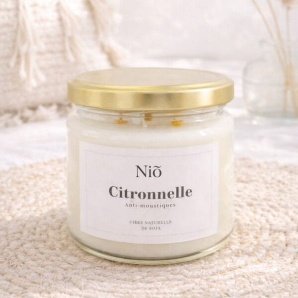 Bougie parfumée Anti Moustique efficace - Citronnelle - Niõ par N'importe où