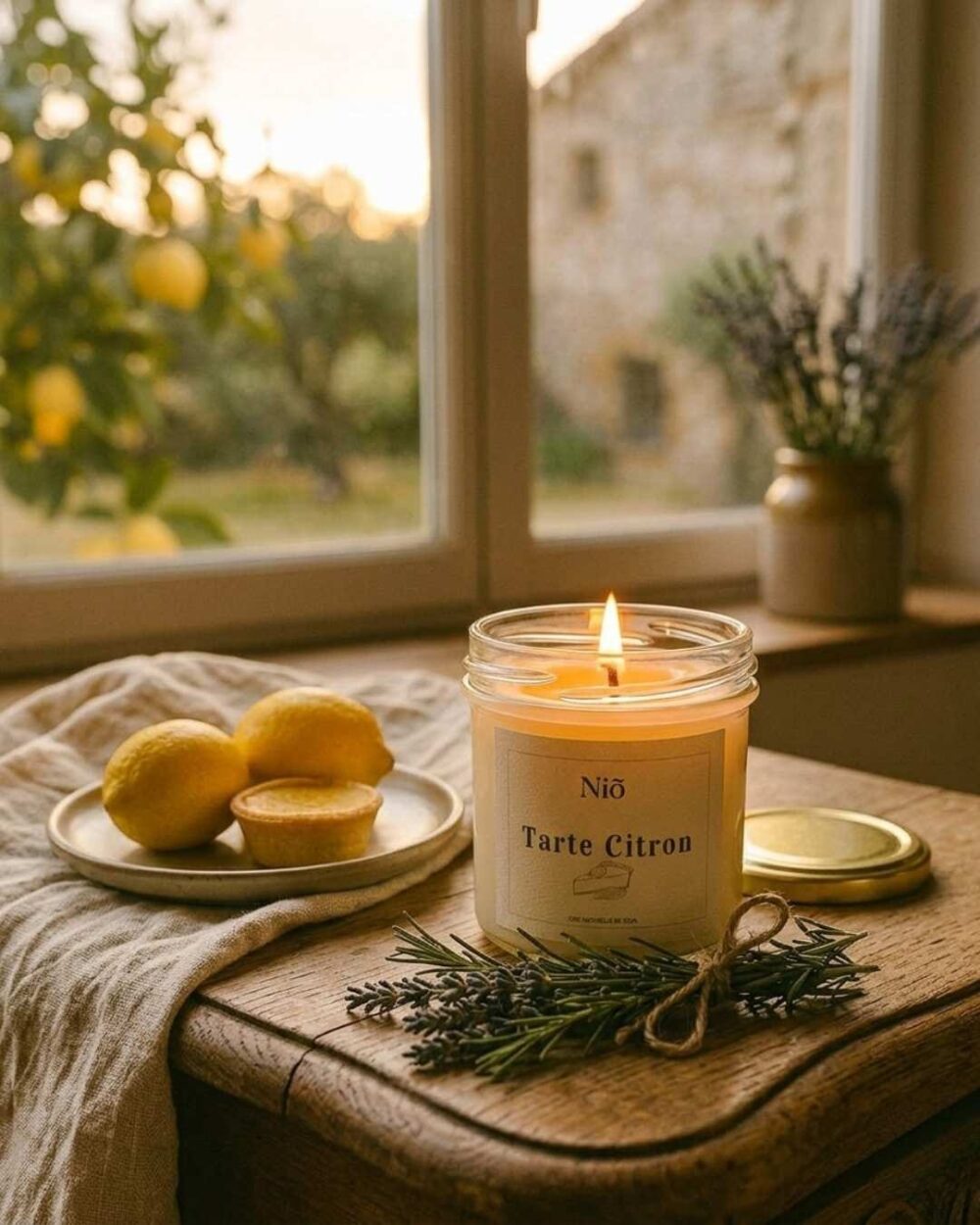 Bougie parfumée Fait Main au parfum de tarte au citron - bougie artisanale et naturelle - Niõ Bougie parfumée Fait Main au parfum de tarte au citron - bougie artisanale et naturelle - Niõ