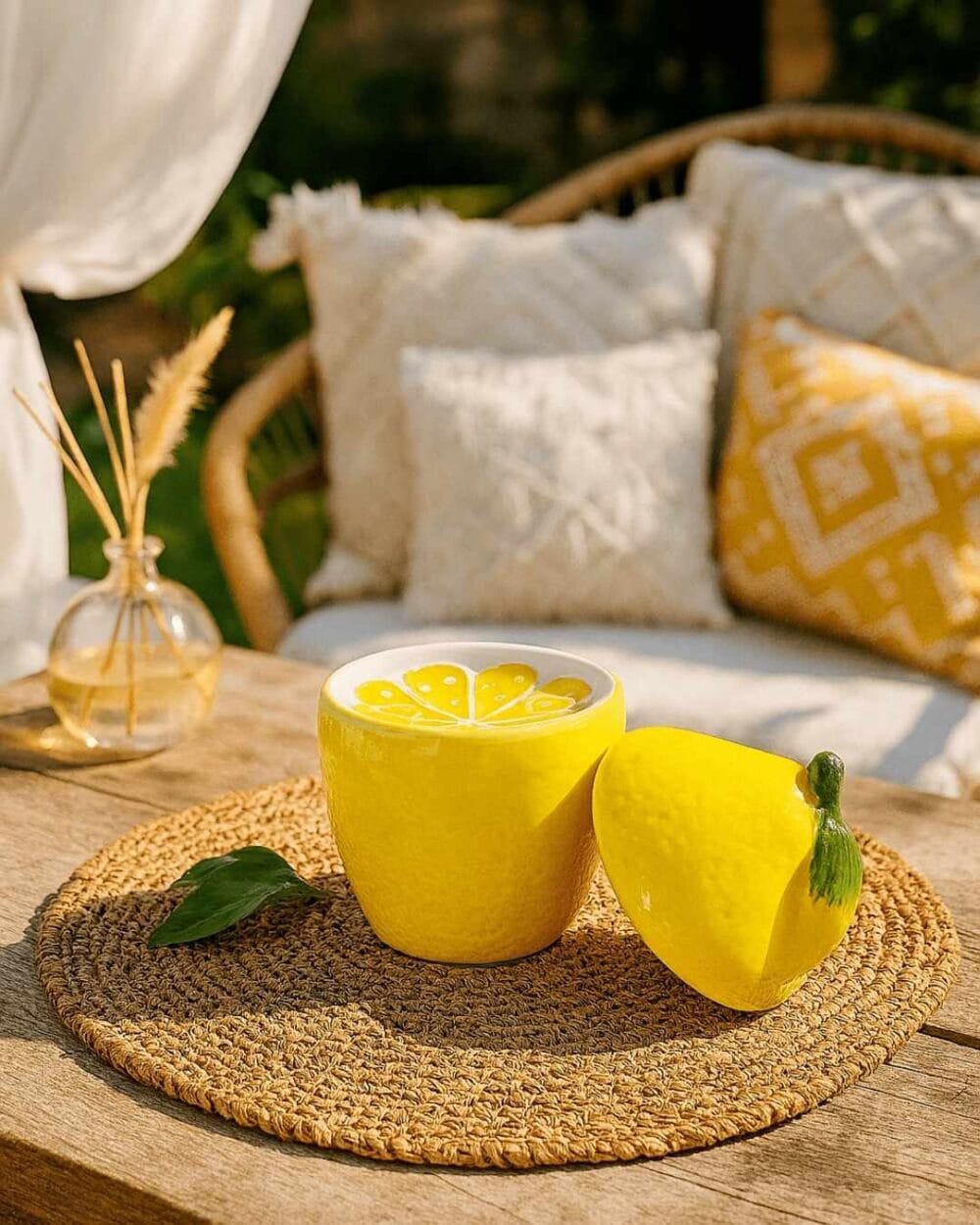 Brûle-Parfum en Céramique Jaune Citron - Dolce Limone - Objet déco estival - Niõ