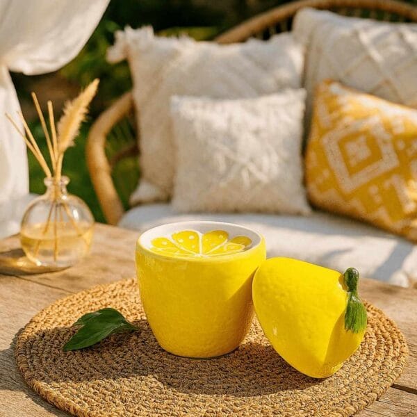 Brûle-Parfum en Céramique Jaune Citron - Dolce Limone - Objet déco estival - Niõ