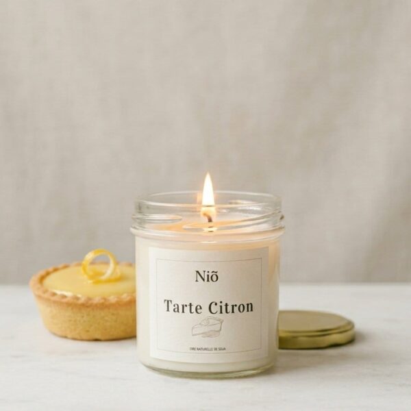 bougie parfumée Tarte Citron - collection Bohème - Fait Main - Niõ par N'importe où bougie parfumée Tarte Citron - collection Bohème - Fait Main - Niõ par N'importe où