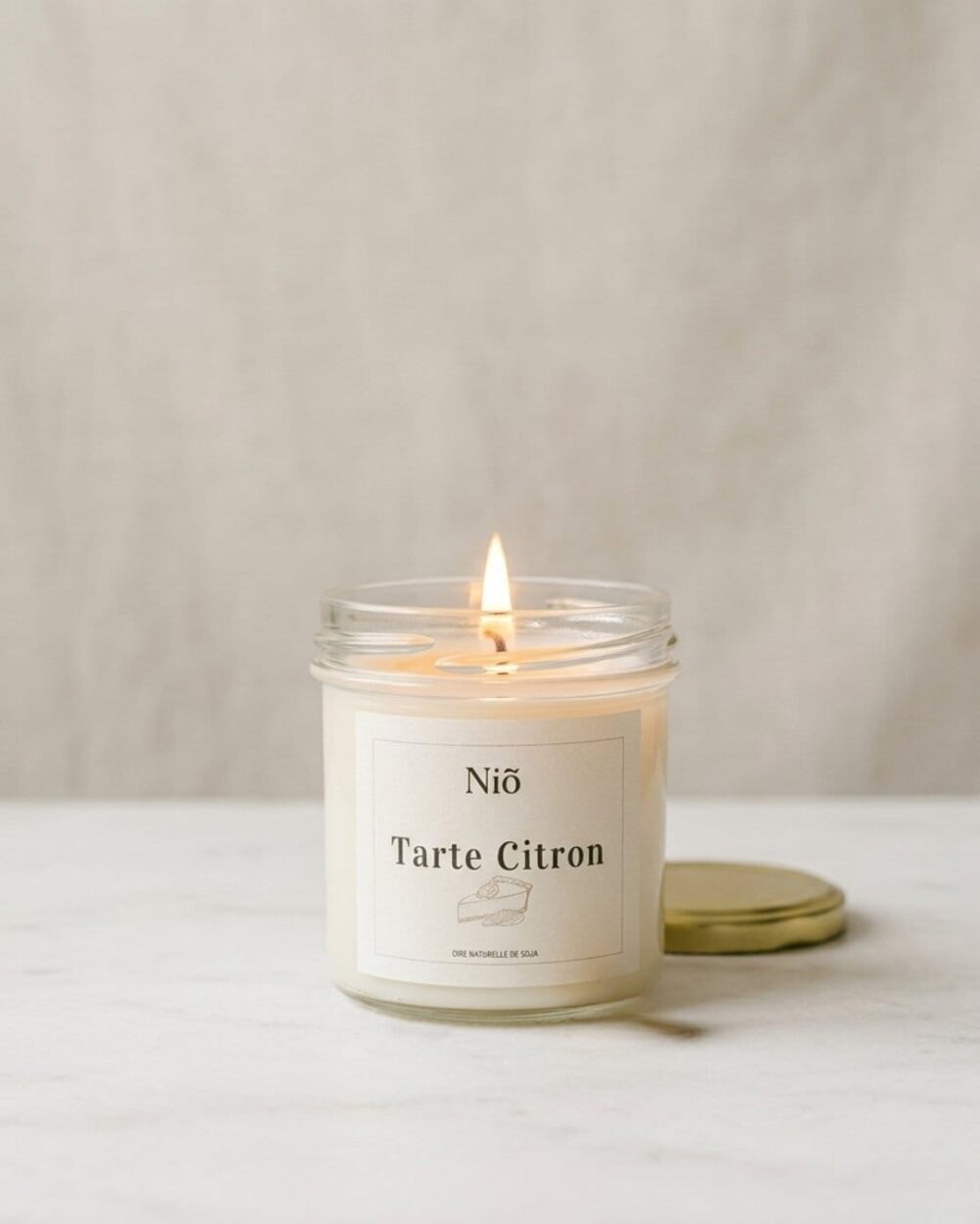 bougie parfumée Tarte Citron - collection Bohème - cire végétale et parfum de grasse - Niõ par N'importe où bougie parfumée Tarte Citron - collection Bohème - cire végétale et parfum de grasse - Niõ par N'importe où