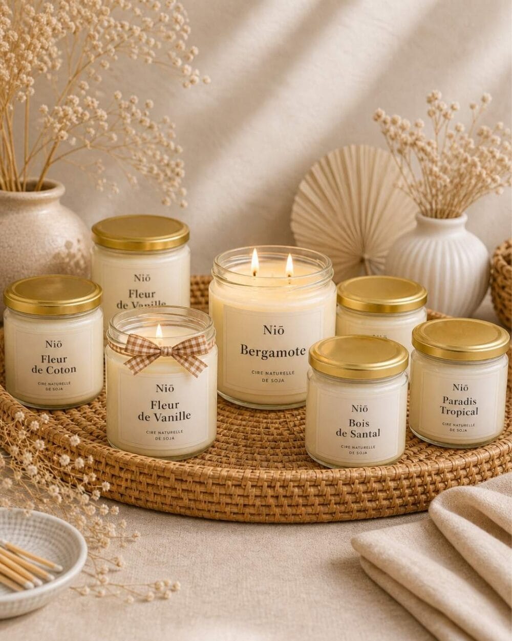 Collection Bohème - essentiel de la bougie parfumée artisanale faite à la main en cire naturelle - authentique - Niõ