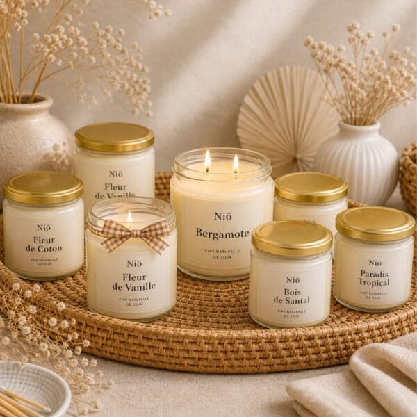 Collection Bohème - essentiel de la bougie parfumée artisanale faite à la main en cire naturelle - authentique - Niõ