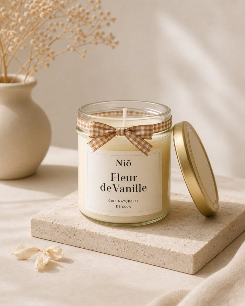 bougie parfumée Fleur de Vanille - collection Bohème - Cire végétale Parfum de Grasse - Niõ par N'import où bougie parfumée Fleur de Vanille - collection Bohème - Cire végétale Parfum de Grasse - Niõ par N'import où