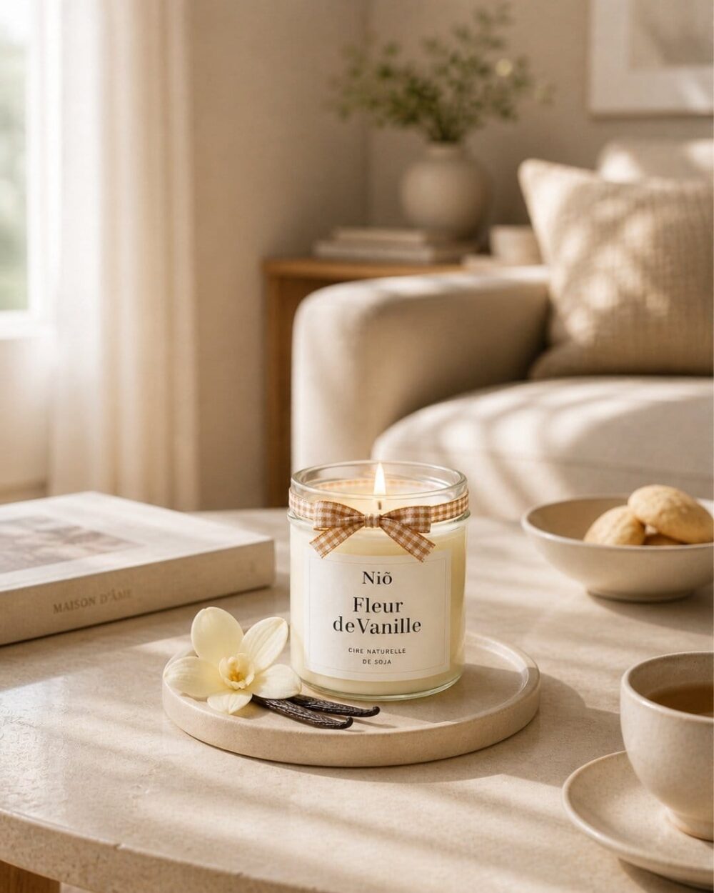 bougie parfumée Fleur de Vanille - collection Bohème - Objet déco parfait - Niõ par N'import où Bougie Parfumée Fleur de Vanille - Collection Bohème