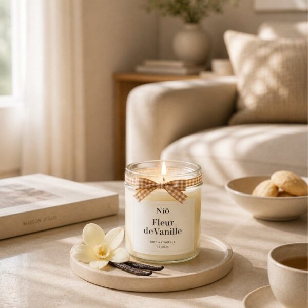 bougie parfumée Fleur de Vanille - collection Bohème - Objet déco parfait - Niõ par N'import où Bougie Parfumée Fleur de Vanille - Collection Bohème