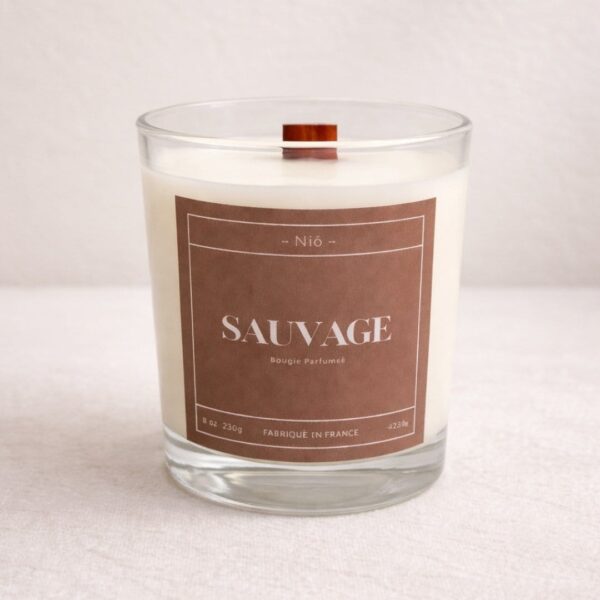 bougie parfumée SAUVAGE - esprit naturel et rebelle - Fait Main - Niõ par N'importe où