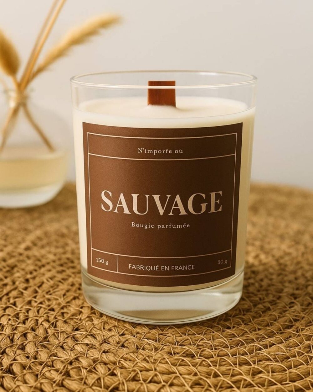 bougie parfumée SAUVAGE - naturelle et végétale - Fait Main - Niõ par N'importe où