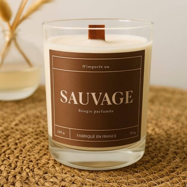 bougie parfumée SAUVAGE - naturelle et végétale - Fait Main - Niõ par N'importe où