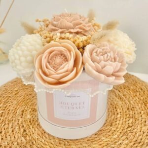 MOCHA - Bouquet éternel en fleurs de cire parfumée - Fleurs de Lin & Coton